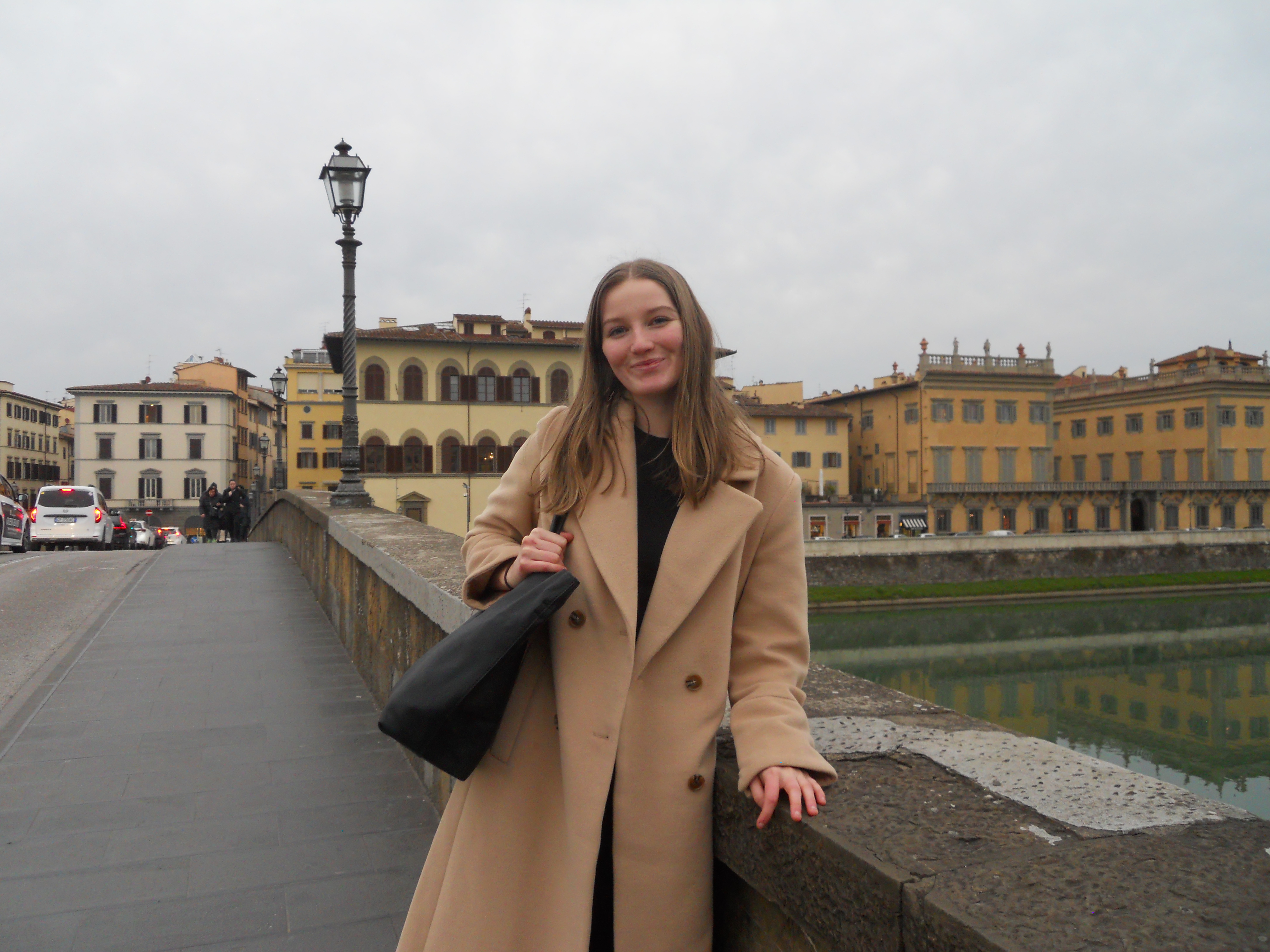 Student poses in Florence, Italy.