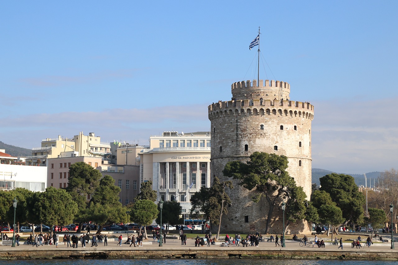 View of tower in Thessaloniki, Greece