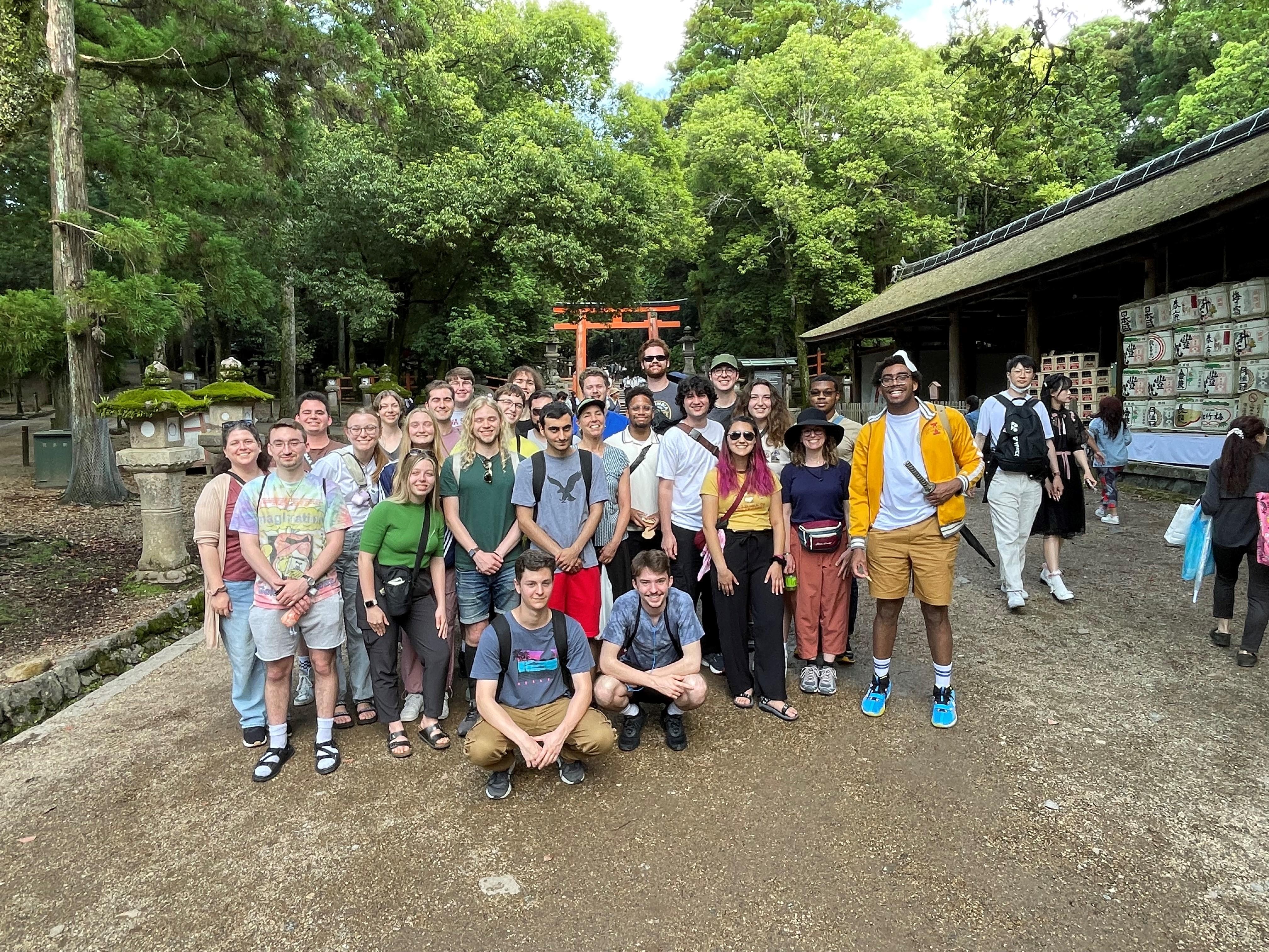 The group poses for a photo in Nara, Japan.