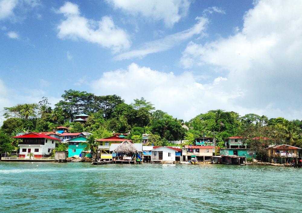 Town in Panama as seen from the water