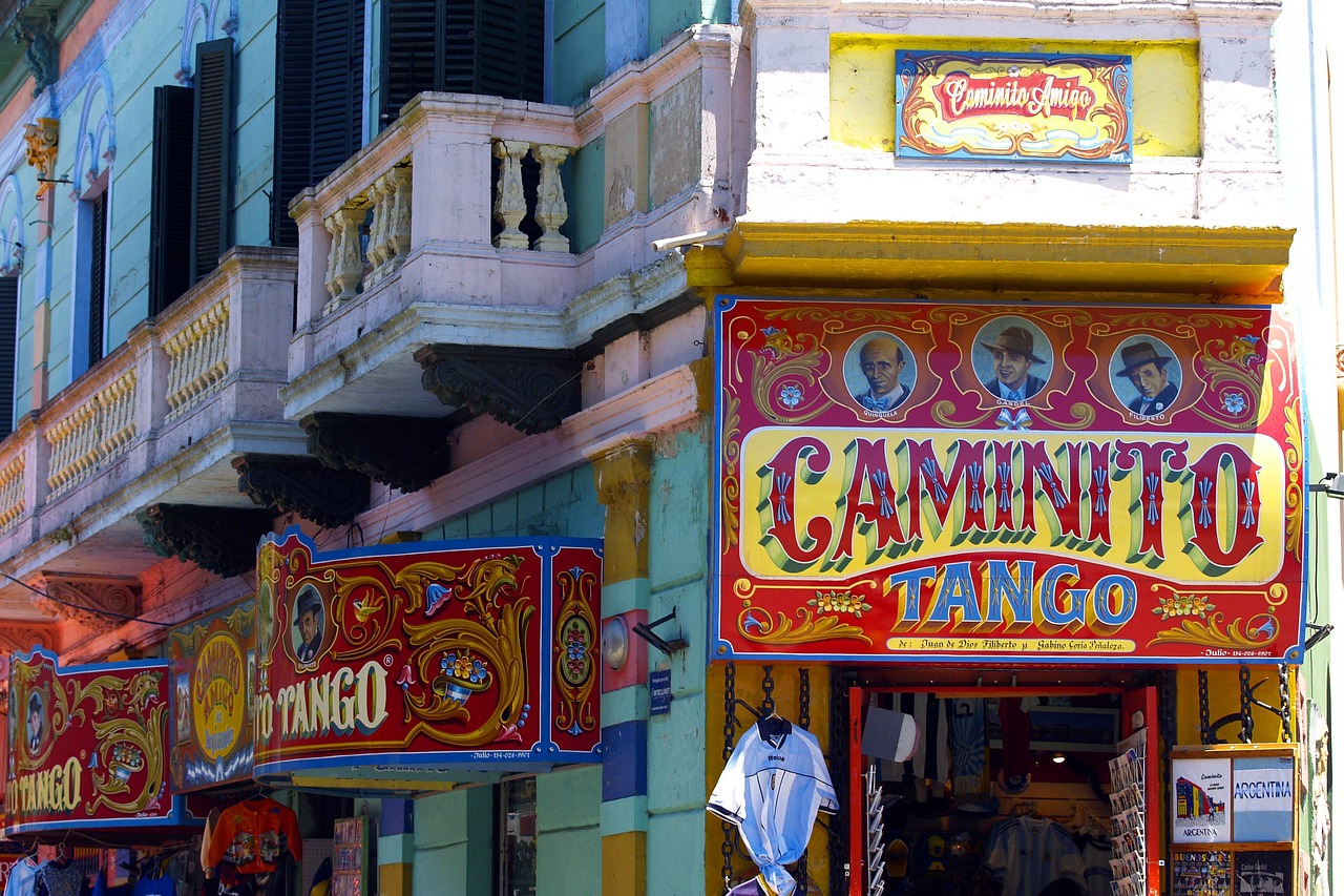 Colorful building in Buenos Aires, Argentina. 