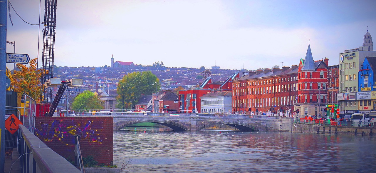 Cork city center and the River Lee.