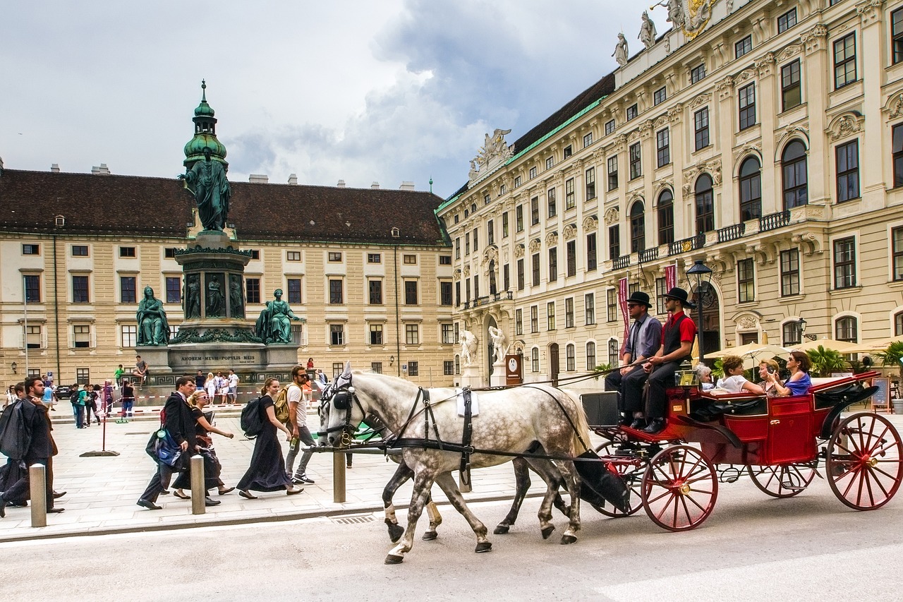 Horse drawn carriage in Vienna's old city