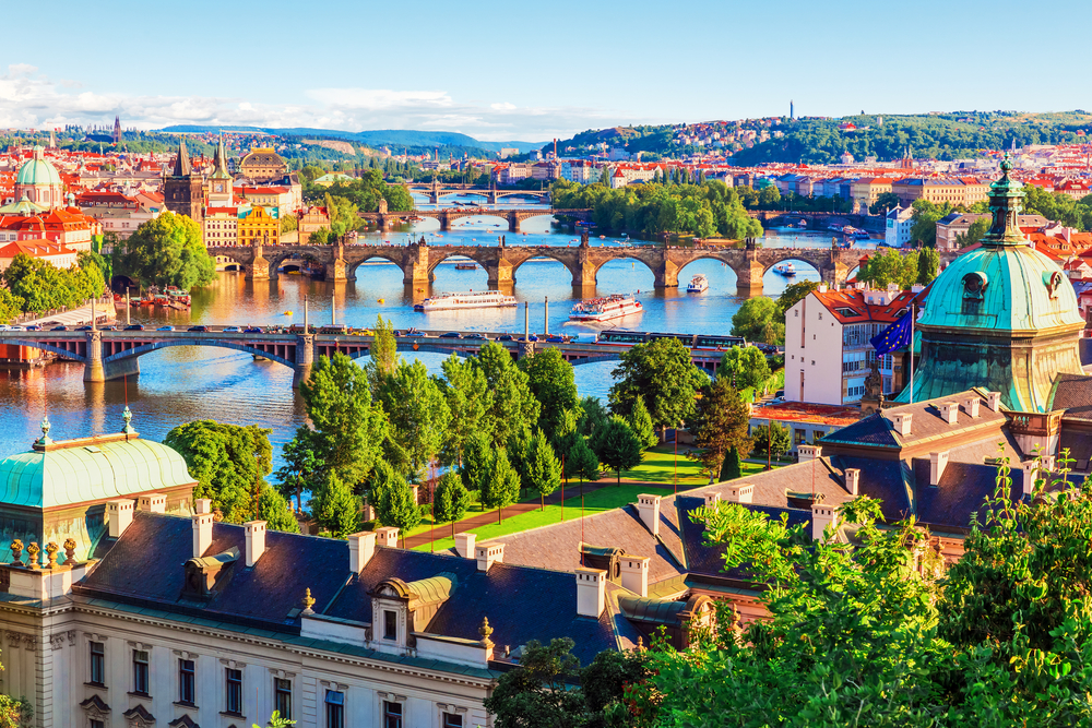 Aerial view of Prague